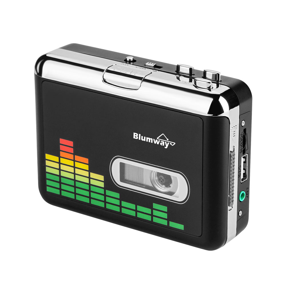 BlumWay Convertisseur de cassette USB vers MP3, lecteur de cassette  portable au format MP3, convertisseur de cassette audio en numérique avec  écouteurs, type Walkman, pas besoin d'ordinateur